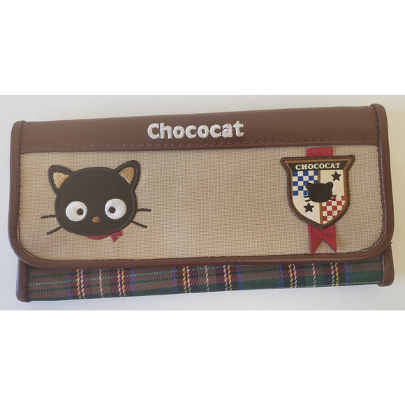 Sanrio Handbags - Sanrio Chococat Rare Leather Long Wallet in Green Plaid